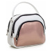 Ladies' white and pink handbag with a handle