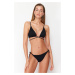 Trendyol Black Gimped Regular Bikini Bottom