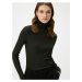 Koton Turtleneck Sweater Basic Ribbed