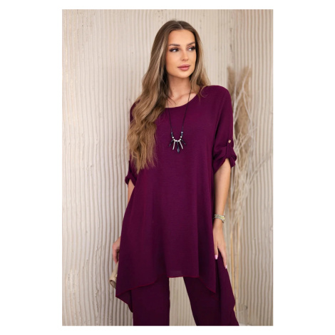 Kesi Włoski Sada blúzky + nohavice s príveskom slivka