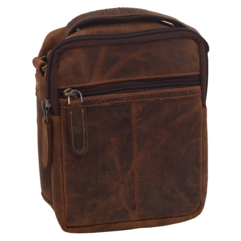 Pánske kožené crossbody tmavohnedý hunter 250588