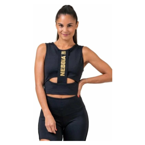 Nebbia Honey Bunny Crop Top Black Fitness tričko