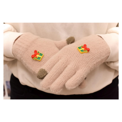 Dievčenské béžové mohérové rukavice ABIES