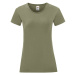 Olive Iconic Women's T-shirt in combed cotton Fruit of the Loom