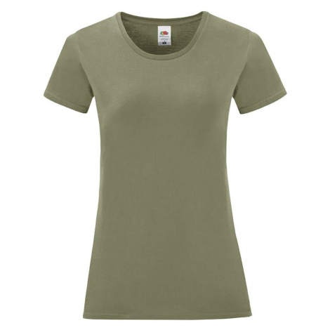 Olive Iconic Women's T-shirt in combed cotton Fruit of the Loom