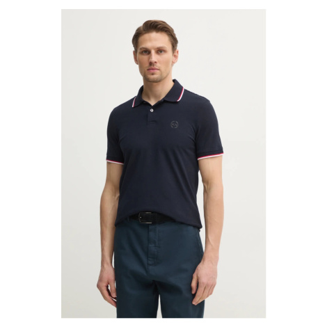 Bavlnené polo tričko Armani Exchange tmavomodrá farba, jednofarebné, 8NZF75 Z8M5Z