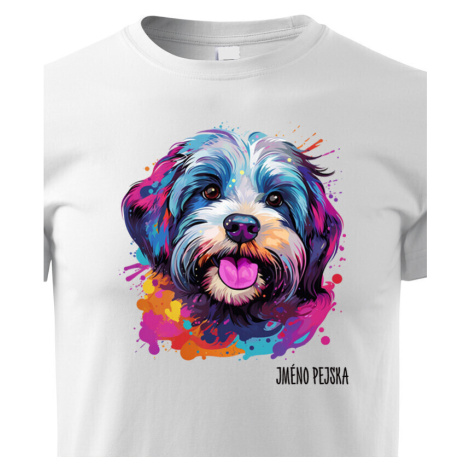 Detské tričko s potlačou plemena Havanský psík s voliteľným menom