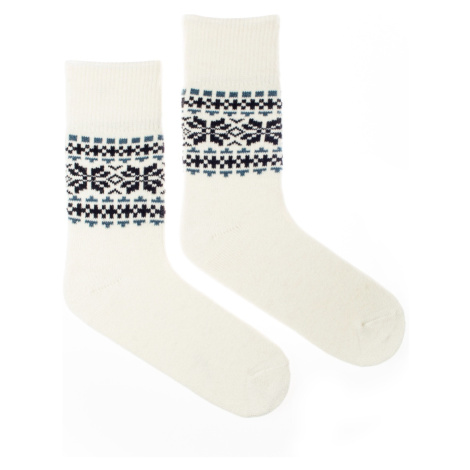Vlnené ponožky Vlnáč Zima biely Fusakle