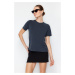 Trendyol Anthracite Premium Soft Textured Modal Basic Knitted T-Shirt