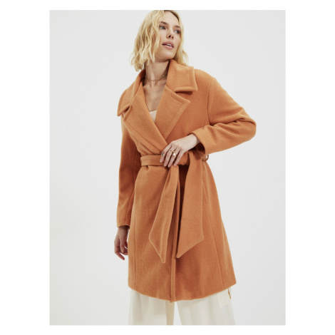 Oranžový kabát s prímesou vlny Trendyol