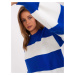 Long striped oversize sweater made of cobalt-ec