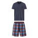 LIVERGY® Pánske krátke pyžamo (káro/navy modrá)