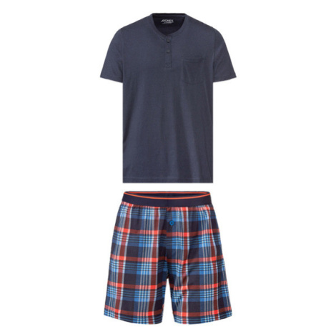 LIVERGY® Pánske krátke pyžamo (káro/navy modrá)