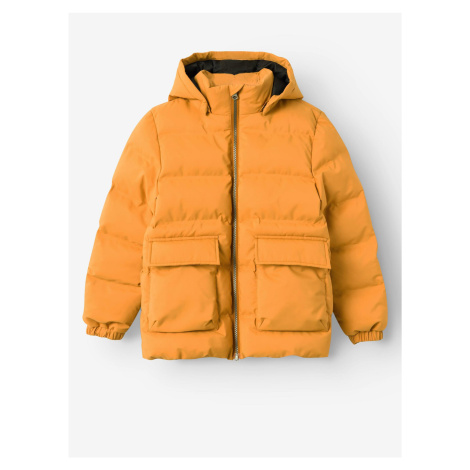 Oranžová chlapčenská prešívaná zimná bunda name it Mellow