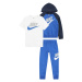 Nike Sportswear Set  námornícka modrá / kráľovská modrá / svetlosivá / biela