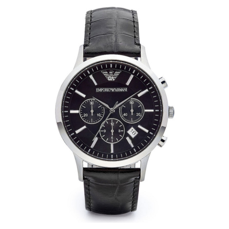 Emporio Armani Analógové hodinky 'AR2447'  čierna / strieborná