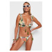 Trendyol Tropical Patterned Triangle Frilly Bikini Set