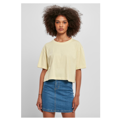 Women's short oversized T-shirt in soft yellow color Urban Classics