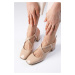 Mio Gusto Catalina Beige Women's Open Toe Boots with Heels.