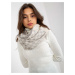 Ecru-gray women's scarf with wool