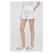 Bavlnené šortky Pepe Jeans Cleva biela farba, jednofarebné, vysoký pás