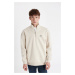 DEFACTO Comfort Regular Fit Casual Fit Stand Collar Printed Sweatshirt