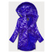 Ľahká lesklá dámska bunda v nevädzovej farbe s lemovkami (LD7258BIG)