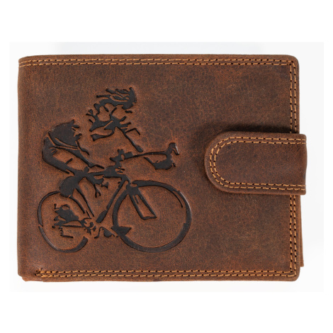 Wild Luxusná pánska peňaženka s prackou Cyklista - hnedá