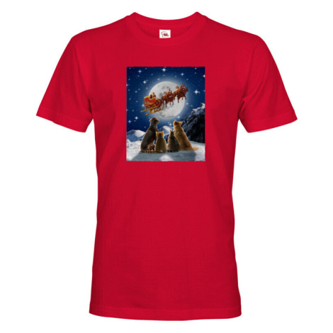 Dámské vianočné tričko s potlačou santových saní - skvelé vianočné tričko