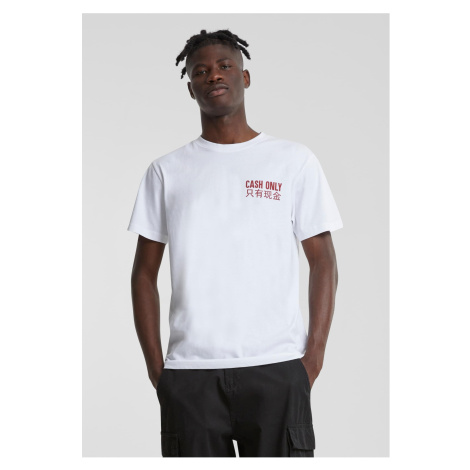 White T-shirt for cash only mister tee