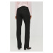 Nohavice Victoria Beckham dámske, čierna farba, rovné, vysoký pás