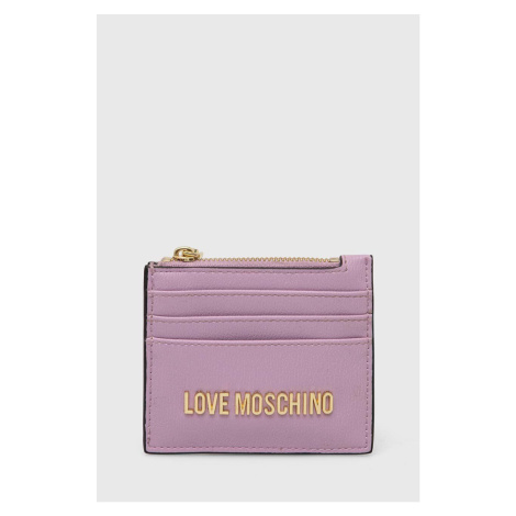 Puzdro na karty Love Moschino fialová farba
