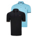 DOUBLE SET T8586 DEWBERRY MEN'S T-SHIRT-BLACK-CYAN