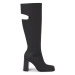 Calvin Klein Jeans Čižmy Long Heel Zip Boot Cut Out Edgy YW0YW01253 Čierna