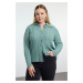 Trendyol Curve Mint Knitwear Plus Size Cardigan