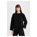 DEFACTO Oversize Fit Wide Mold Crew Neck Basic Plain Sweater