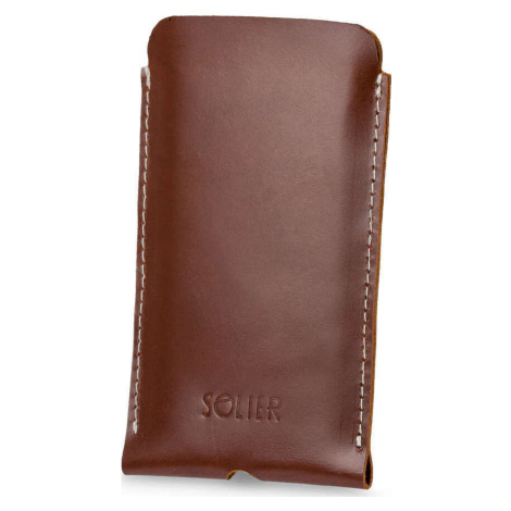 SOLIER HNEDÉ KOŽENÉ PÚZDRO NA TELEFÓN IPHONE 11 (ETUI NA IPHONE 11 SA58 BROWN)