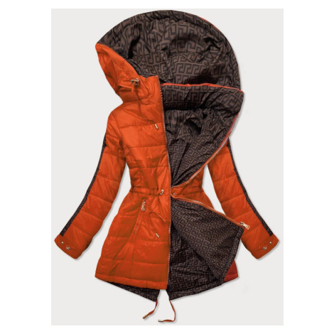 Oranžová obojstranná dámska bunda (W556-1) MHM