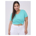 Turquoise V-neck blouse Blue Shadow