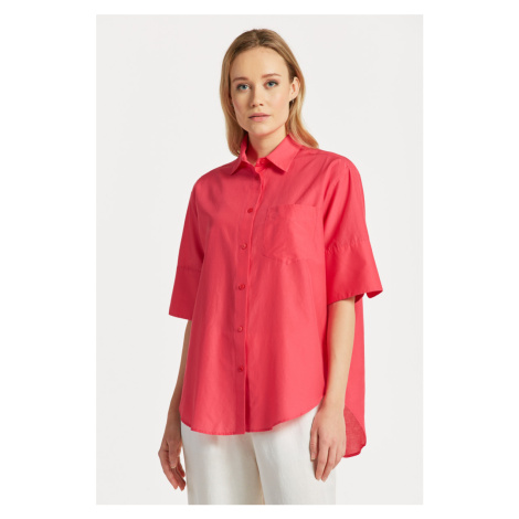 KOŠEĽA GANT RELAXED SS COT SILK SHIRT MAGENTA PINK