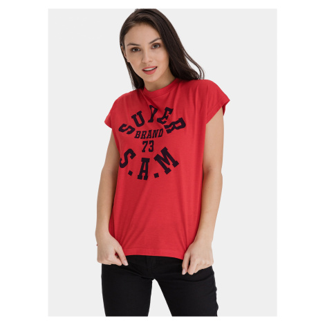 Červené dámske tričko s potlačou SAM 73