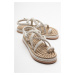 LuviShoes PRINC Women's Beige Stones Sandals
