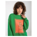 Green oversize sweatshirt with print