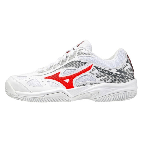 Mizuno Breakshot 3 CC White/IgnititonRed EUR 32.5 Junior Tennis Shoes