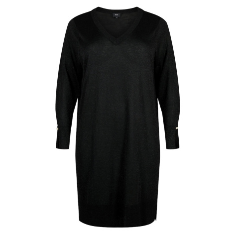 Zizzi Pletené šaty 'MSHIMMER'  čierna