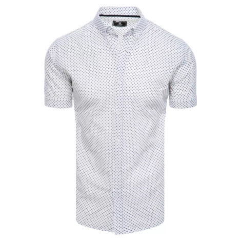 Biela košeľa s jemným vzorom KX1028