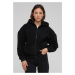 Women's Oversized Sweatshirt Sherpa Zip Hoody Black