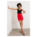 Lafaba Women's Red Slit Mini Skirt