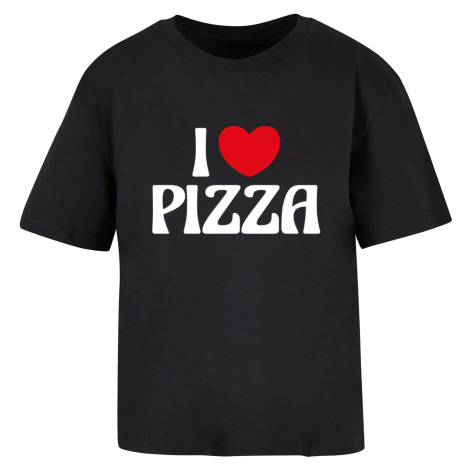 Women's T-shirt Pizza Love black mister tee