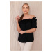 Spanish blouse with a small ruffle in black